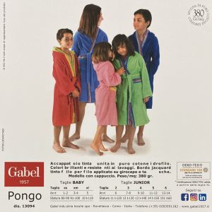 Accappatoio Gabel Junior Bambino/a In Spugna 100% Cotone Con Cappuccio