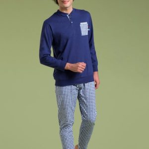 Pigiama Uomo Milk And Honey Manica Lunga Con Taschino In 100% Puro Cotone
