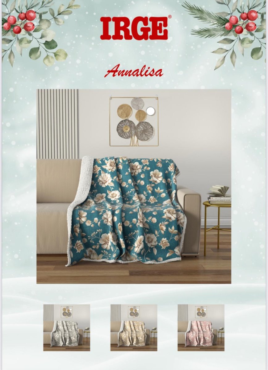 Coperta Plaid Agnellato Invernale Irge “Annalisa” In Flannel In Varie Dimensioni