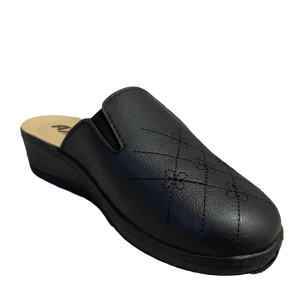 Pantofola Axa Donna 26203 Ciabatta In Pelle Comfort Comoda Tacco Rialzato