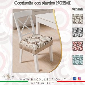 6 Cuscini Coprisedia Con Elastico Imbottiti BA Collection Fantasia “Noemi” 40×40 cm