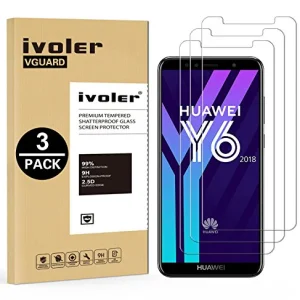 ivoler Compatible with Screen Protector Huawei Y6 2018 / Huawei Honor 7A, [3 Pack] Tempered Glass Film [9H Hardness] [Anti-Scratch] [Crystal Clear]