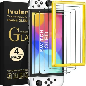 [4 Pack] iVoler Tempered Glass Screen Protector Designed for Nintendo Switch OLED Model