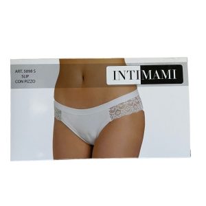 3/6 Slip Intimo Donna A Vita Bassa Intimami Con Pizzo Floreale In Tinta Unita
