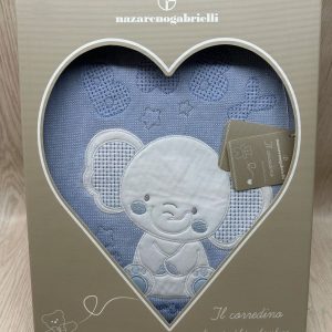 Copertina Culla Neonato Smacchinata Coperta In Filo Di Cotone Con Ricamo