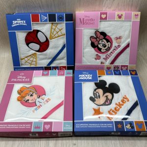 Accappatoio Triangolo Personaggi Disney Neonato/A Con Ricamo 100% Cotone