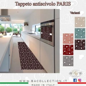 Tappeto Al Metro Passatoia Antiscivolo Da Cucina BA Collection Fantasia “Paris”