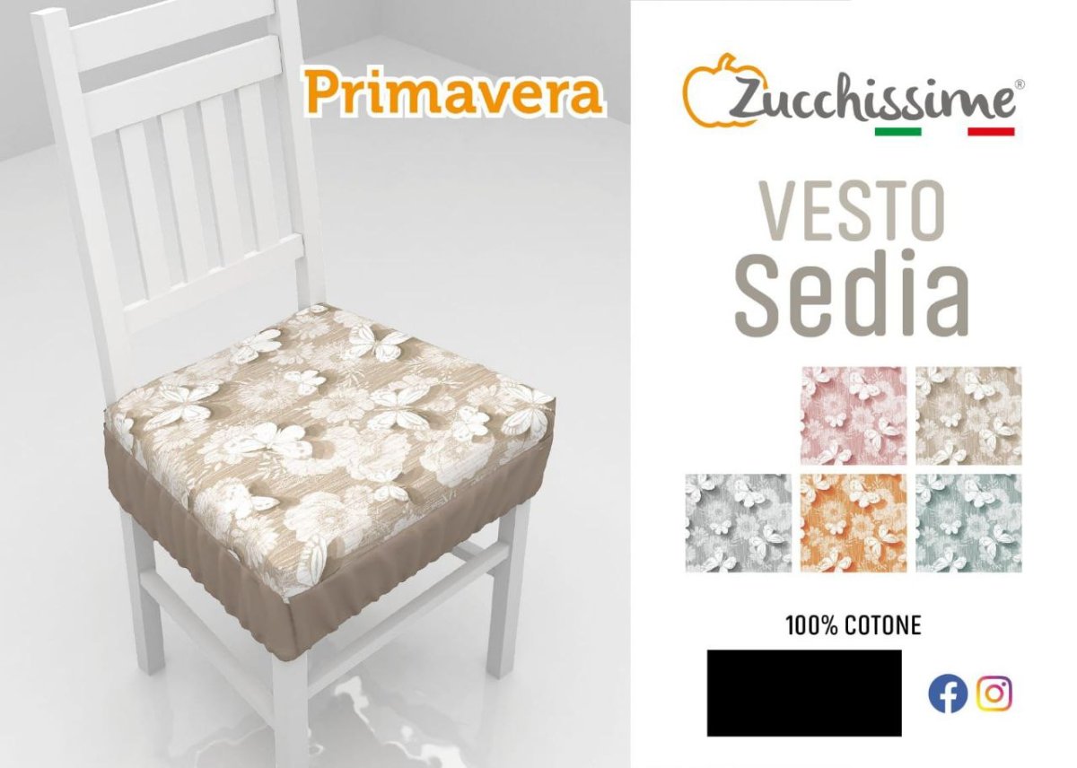 6 Pezzi Coprisedia Cuscini Zucchissime Con Elastico In Fantasia Primavera
