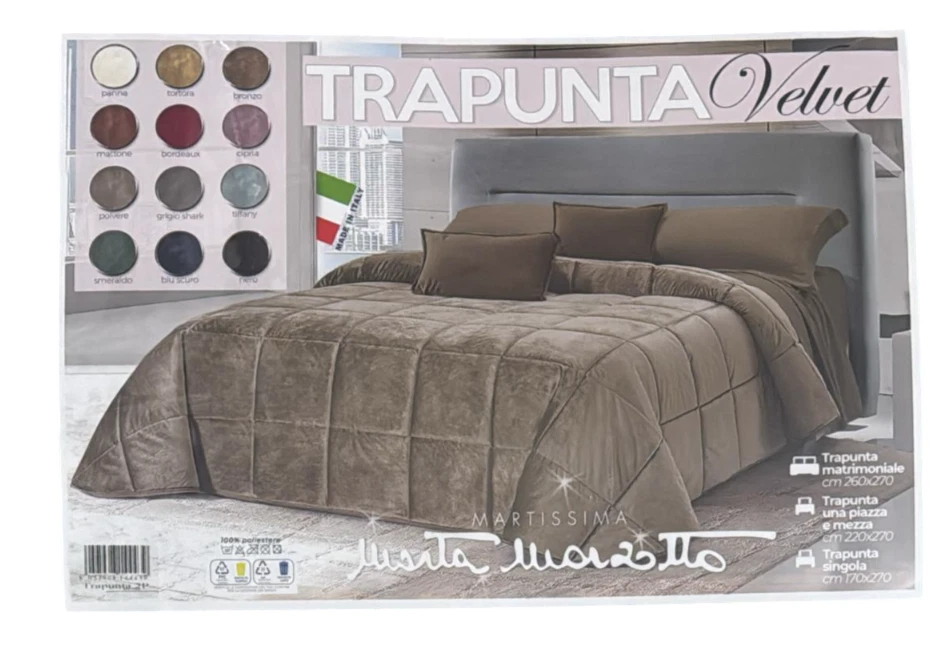 Trapunta Piumone Invernale Marta Marzotto Velvet In Velluto Varie Misure Italy